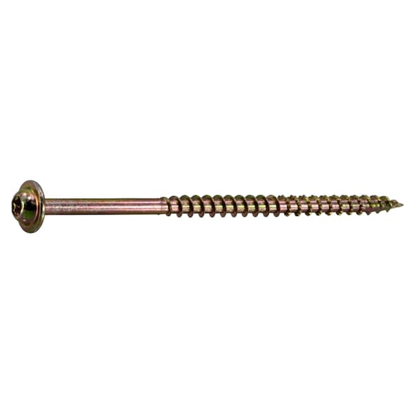 Saberdrive Wood Screw, #9, 3-1/2 in, Zinc Yellow Steel Flange Round Head Torx Drive, 64 PK 52370 - main